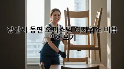 양산시 동면 오피스텔 이사청소 비용 알아보기